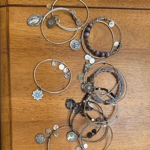 Silver and Purple Charm Bracelet Set